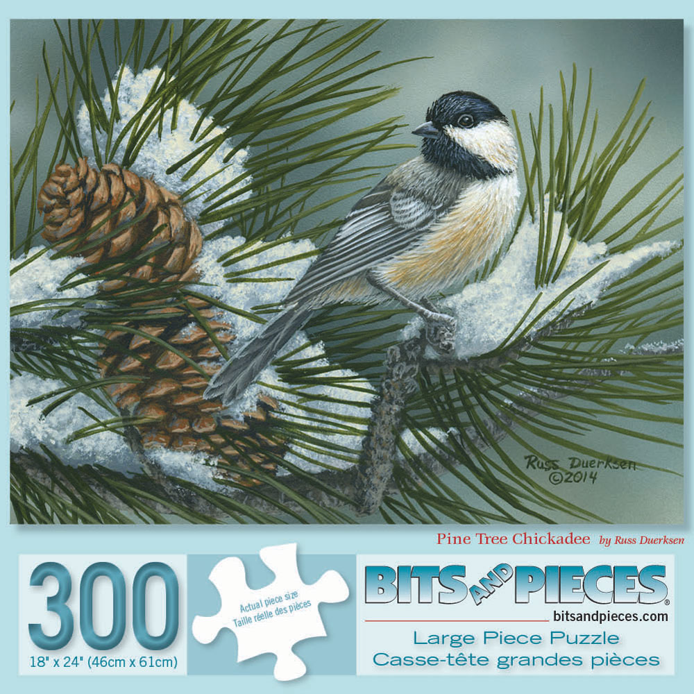 Pine Tree Chickadees 300 Large Piece Jigsaw Puzzle