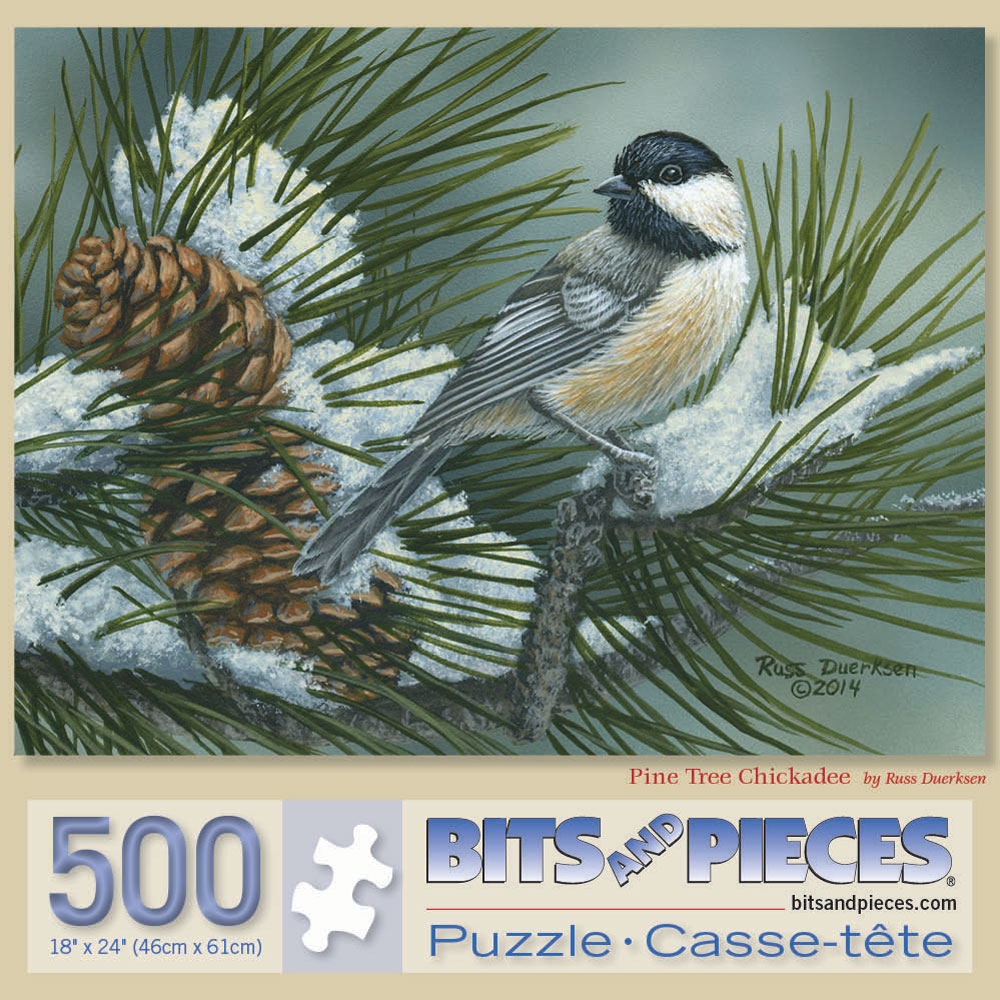 Pine Tree Chickadees 500 Piece Jigsaw Puzzle