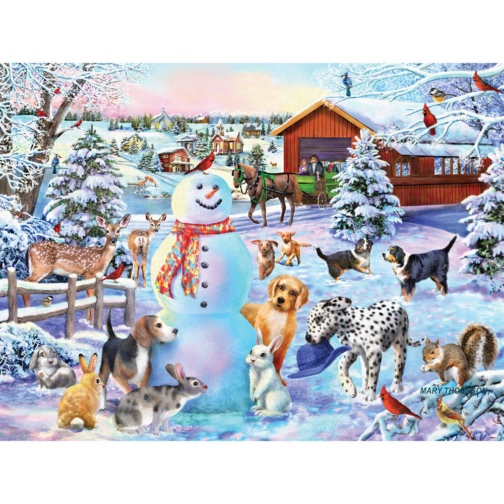 Winter Dogs 500 Piece Jigsaw Puzzle