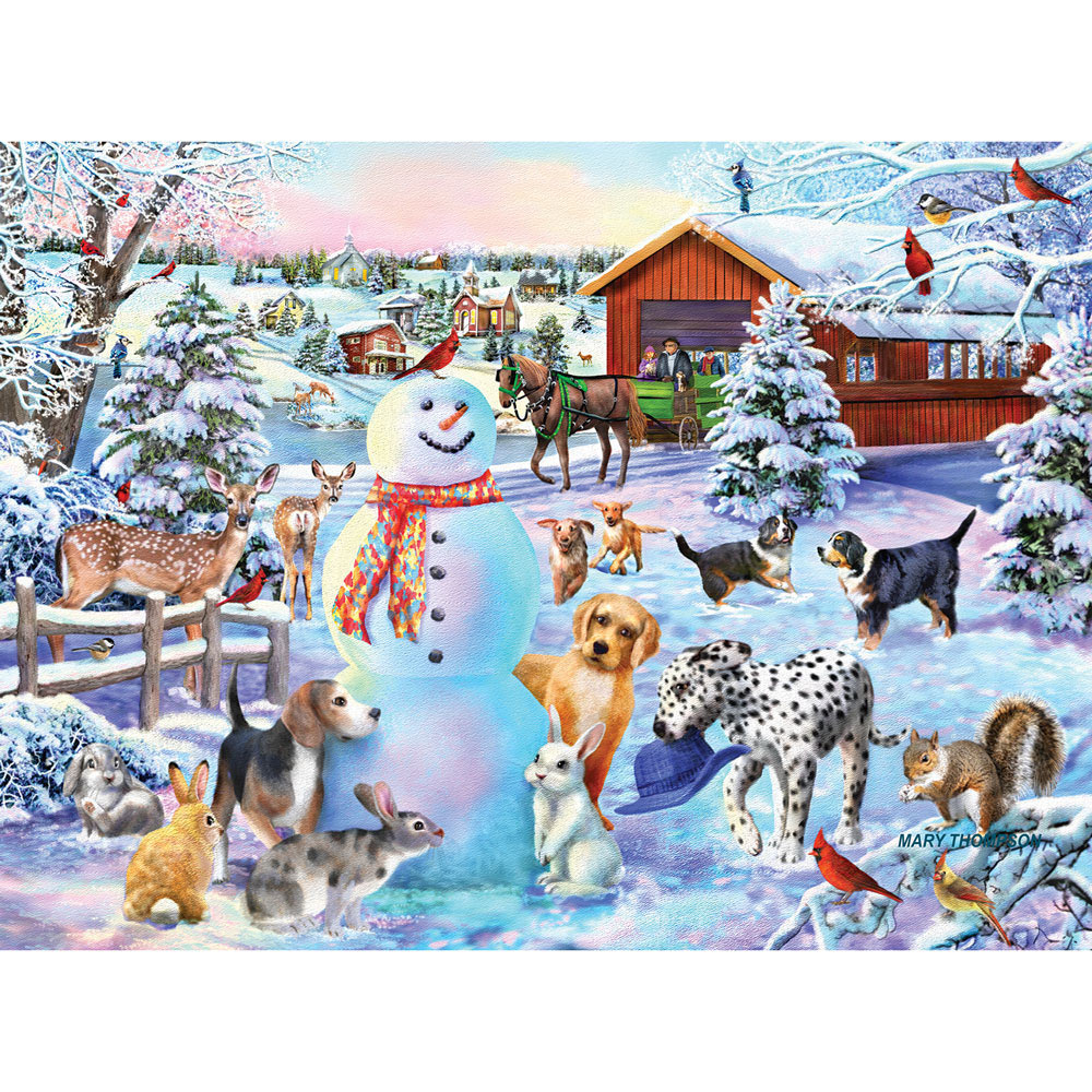 1000 pieces jigsaw puzzle gallop in the snow used and unchecked 