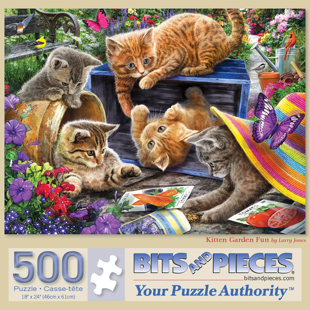 Kitten Garden Fun 500 Piece Jigsaw Puzzle