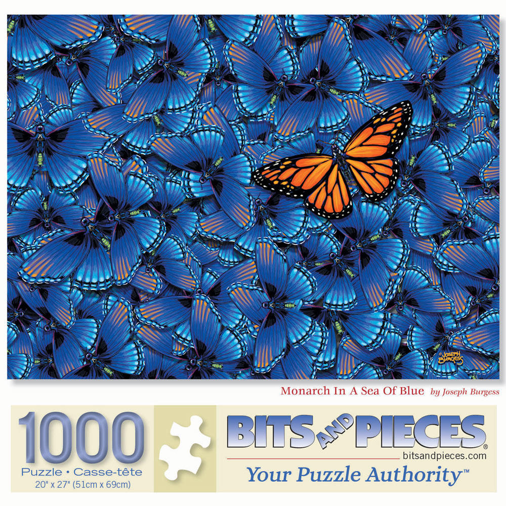 Monarch In A Sea Of Blue 1000 Piece Jigsaw Puzzle