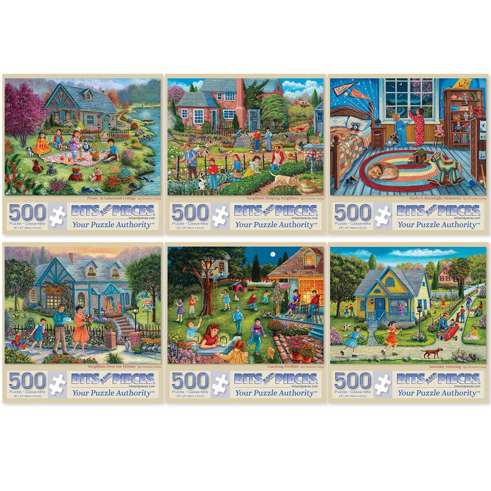 Set of 6: Christine Carey 500 Piece Jigsaw Puzzles