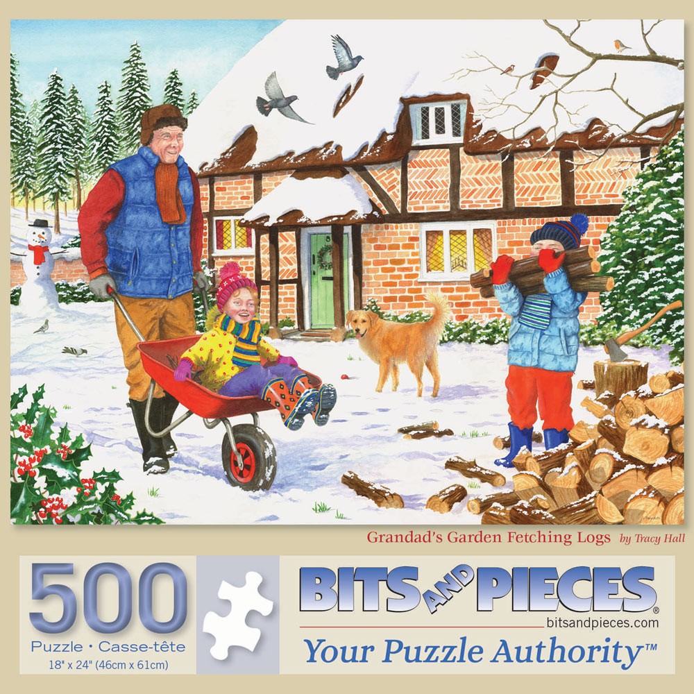 Grandad's Garden Fetching Logs 500 Piece Jigsaw Puzzle