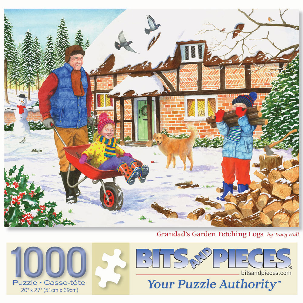 Grandad's Garden Fetching Logs 1000 Piece Jigsaw Puzzle