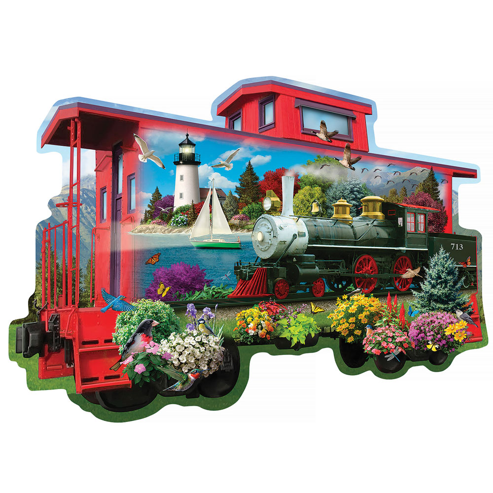 The Red Caboose 300 Large Piece Shaped Jigsaw Puzzle