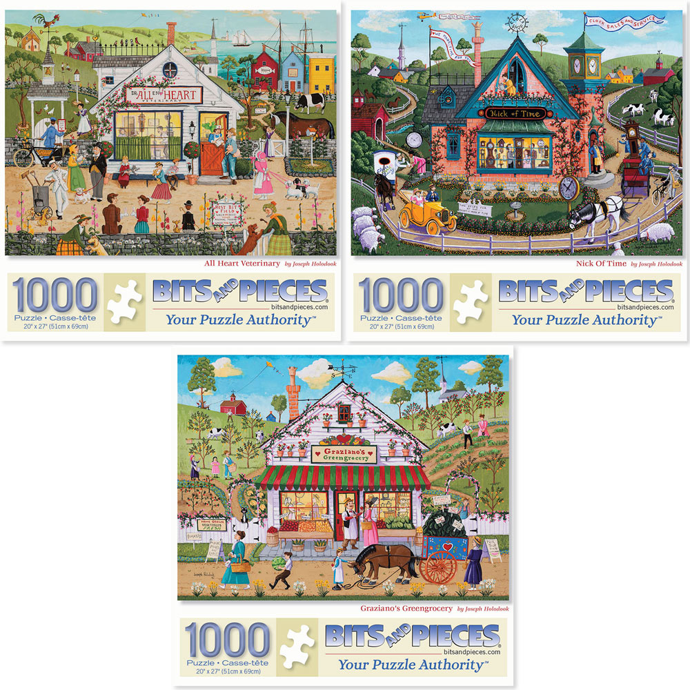 Preboxed Set of 3: Joseph Holodook 1000 Piece Jigsaw Puzzles
