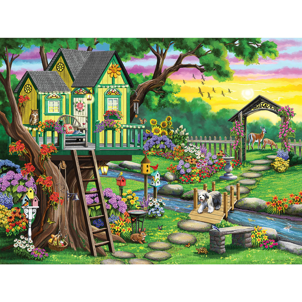 Treehouse At Twilight 500 Piece Jigsaw Puzzle