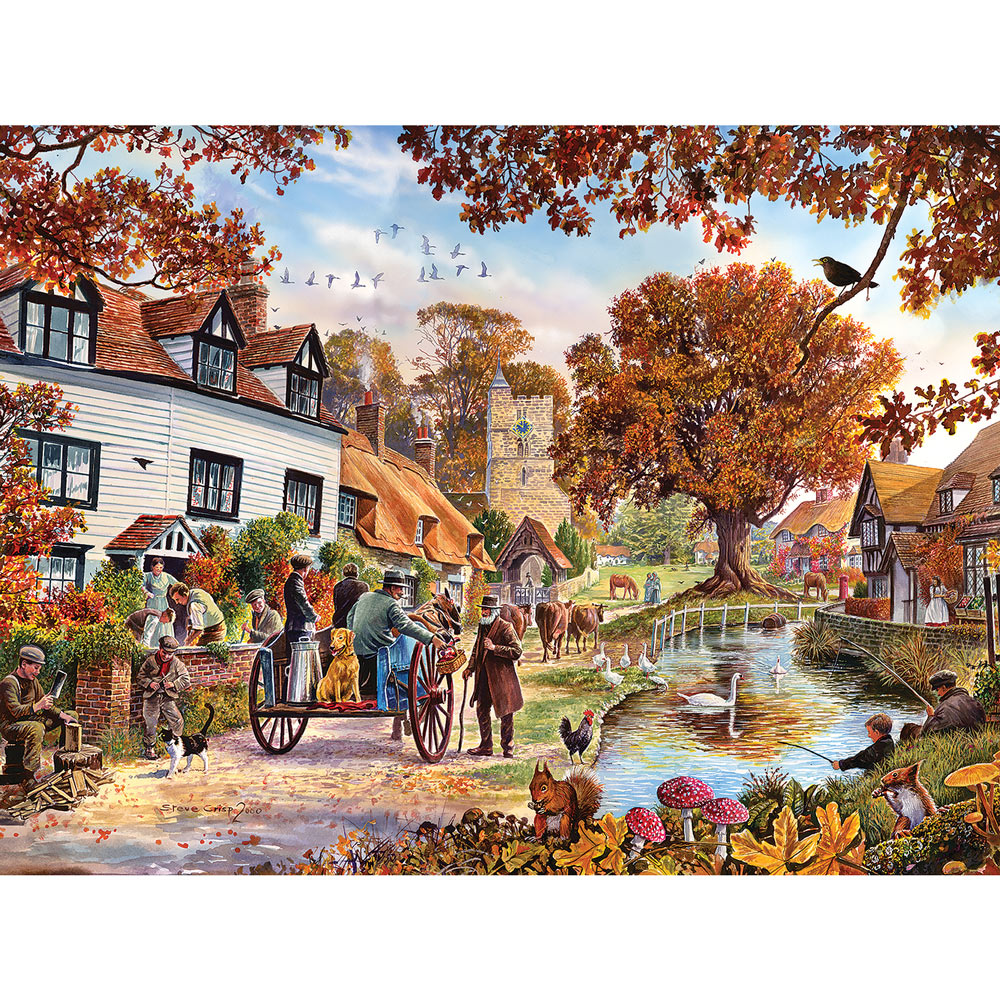 Village In Autumn 500 Piece Jigsaw Puzzle