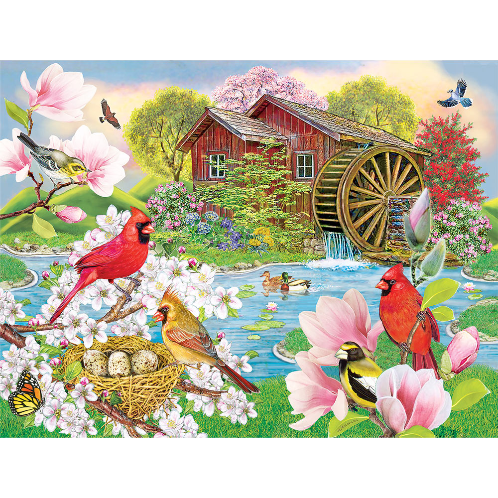 Spring at the Mill Pond 500 Piece Jigsaw Puzzle