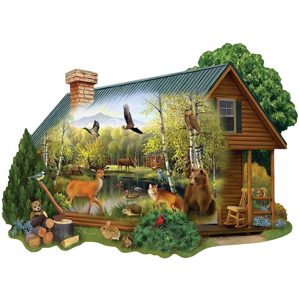 Cabin in the Wild 300 Large Piece Shaped Jigsaw Puzzle