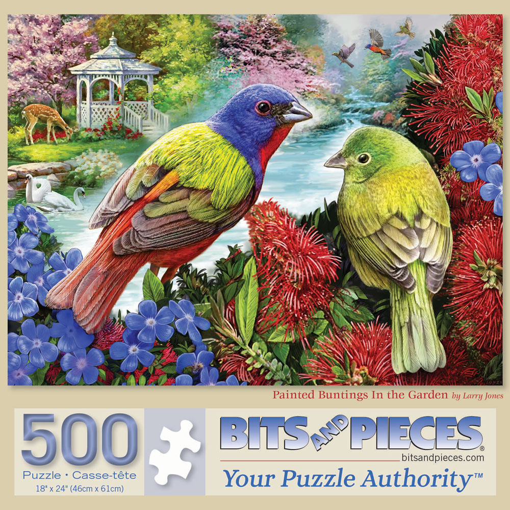 Painted Buntings In the Garden 500 Piece Jigsaw Puzzle