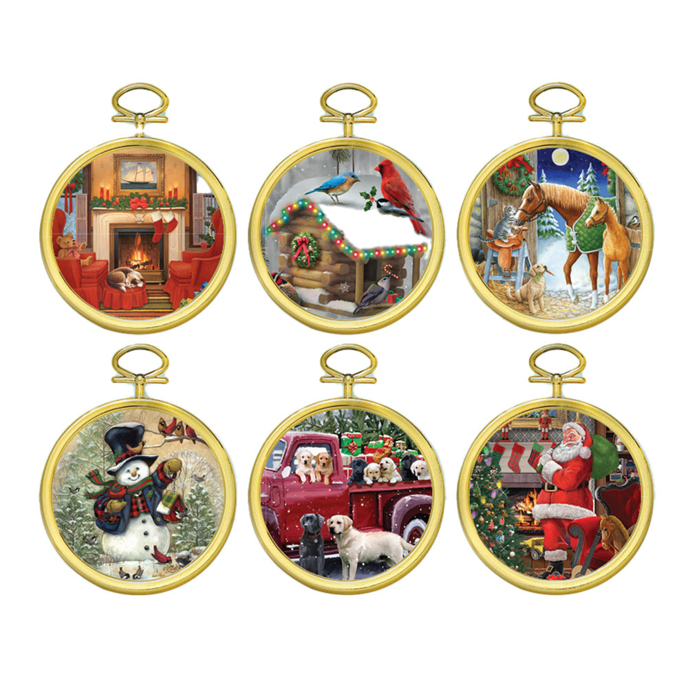 Christmas Ornament Mini Puzzles with Frames