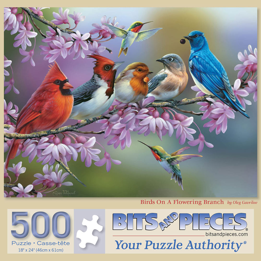 Birds On A Flowering Branch 500 Piece Jigsaw Puzzle