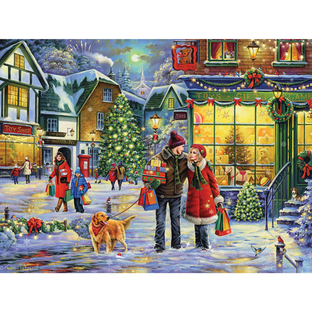 Christmas Eve In the Country Village 500 Piece Jigsaw Puzzle