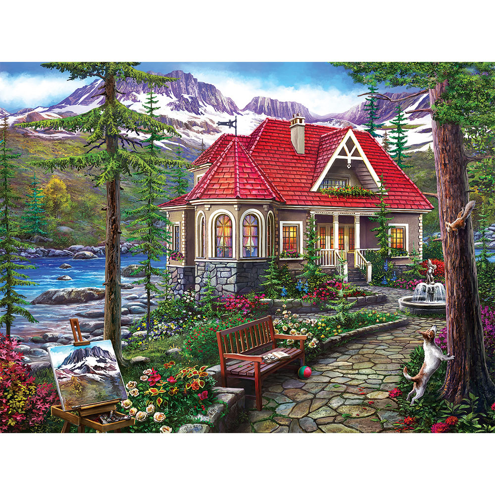 Riverside Cottage 1000 Piece Puzzle by Big Ben for sale online 
