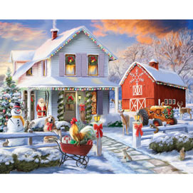 Greeting Christmas Morning 1000 Large Piece Jigsaw Puzzle