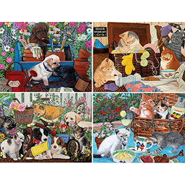 Set of 4: Julie Bauknecht 300 Large Piece Jigsaw Puzzles