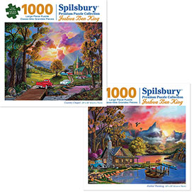 Set of 2: Joshua Ben 1000 Large Piece Jigsaw Puzzles