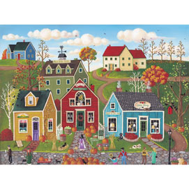 Pumpkins On Pebble Lane 1000 Large Piece Jigsaw Puzzle