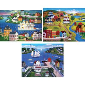 Set of 3: Steven Klein 1000 Large Piece Jigsaw Puzzles