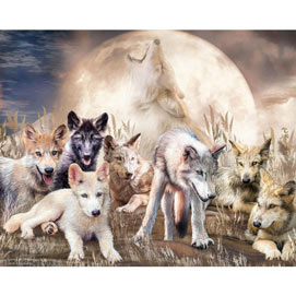 Young & Wild Wolves 1000 Large Piece Jigsaw Puzzle