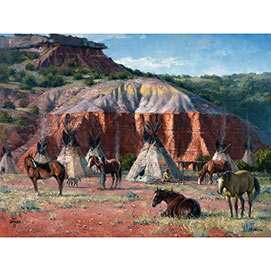 Camp Of The Comanche 1000 Large Piece Jigsaw Puzzle