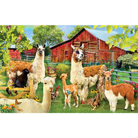 Llamas On The Farm 100 Large Piece Jigsaw Puzzle