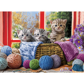 Knittin' Kittens 500 Piece Jigsaw Puzzle