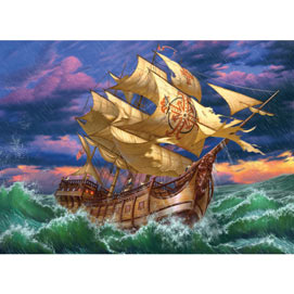 Ship In Storm 1500 Piece Jigsaw Puzzle