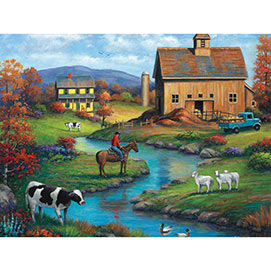 Brown Barn Farm 1000 Large Piece Jigsaw Puzzle