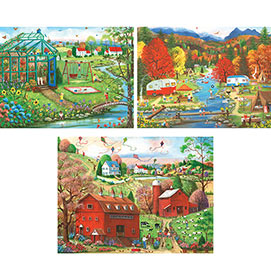 Preboxed Set of 3: Mary Ann Vessey 1000 Piece Jigsaw Puzzles