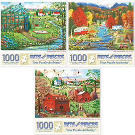 Preboxed Set of 3: Mary Ann Vessey 1000 Piece Jigsaw Puzzles