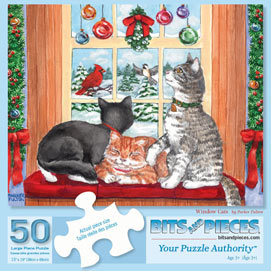 Window Cats 50 Large Piece jigsaw Puzzle