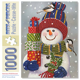 Snowman with Presents 1000 Piece Jigsaw Puzzle