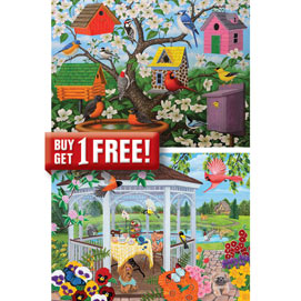 Set of 2: Garden 300 Large Piece Jigsaw Puzzles