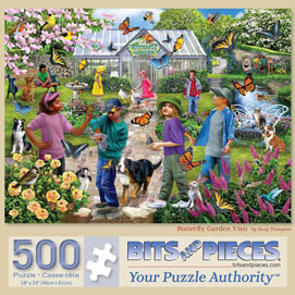 Butterfly Garden Visit 500 Piece Jigsaw Puzzle
