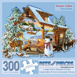 Winter Cabin 300 Large Piece Shaped Jigsaw Puzzle