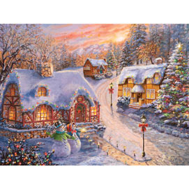 Winter Cottage Glow 500 Piece Jigsaw Puzzle