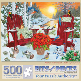 Winter Adirondack Chairs 500 Piece Jigsaw Puzzle