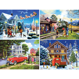 Set of 4: Kevin Walsh 300 Large Piece Jigsaw Puzzles