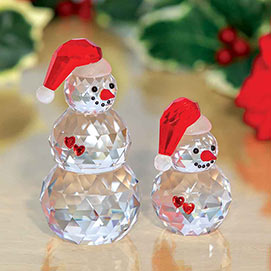 Large Crystal Hearts Snowman
