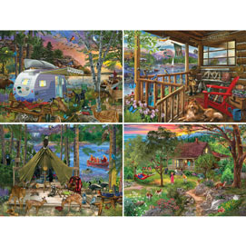 Set of 4: Bigelow 500 Piece Jigsaw Puzzles