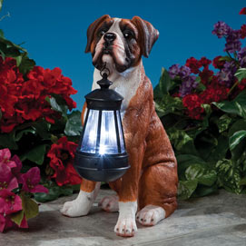 Boxer Solar LED Dog Breed Garden Lantern