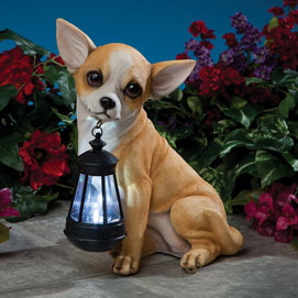 Hongville Boxer Dog with Lantern Solar Light 