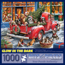 Christmas Dogs 1000 Piece Glow-In-The-Dark Jigsaw Puzzle