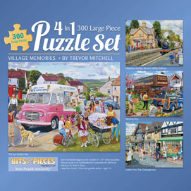 Village Memories 4-in-1 Multi-Pack 300 Large Piece Puzzle Set