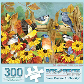 Fall Leaves And Fence 300 Large Piece Jigsaw Puzzle
