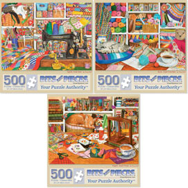 Set of 3: Tracy Hall 500 Piece Jigsaw Puzzles