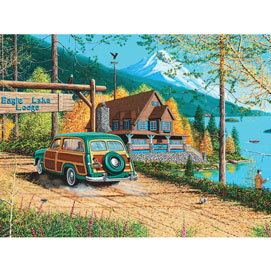 Eagle Lake Lodge 300 Large Piece Jigsaw Puzzle=